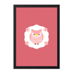 Pink Owl Wall Art, Cute Nursery Decor, Floral Owl Art Print, Modern Kids Room Art, Unique Baby Shower Gift, Whimsical Owl Illustration - Tawshia