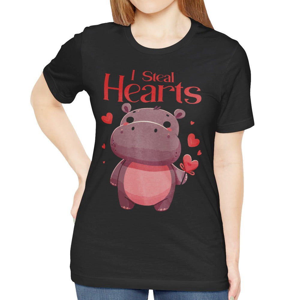 I Steal Hearts Cute Hippo Graphic Tee product