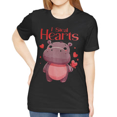I Steal Hearts Cute Hippo Graphic Tee product