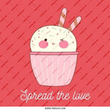 Kawaii Cupcake Pinback Button, Winking Dessert Badge, Spread The Love, Cute Food, Anime Style Button, Collectible Pins, Sweet Treat Button - Tawshia