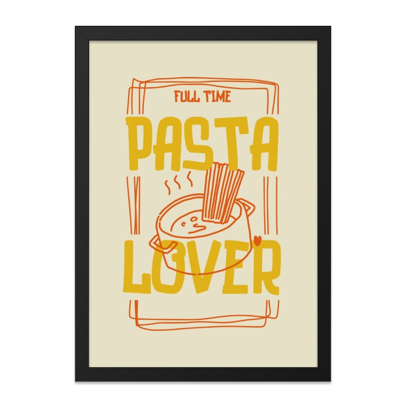 Pasta Lover Wall Art, Foodie Home Decor, Kitchen Wall Art, Funny Food Print, Italian Food Poster, Pasta Art Print, Noodle Lover Art - Tawshia