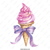 Ice Cream Cone Mug, Pink Treat Mug, Dessert Lover Gift, Cute Bow Mug, Sweet Design Coffee Cup, Watercolor Mug, Food Mug, Gift for Her - Tawshia