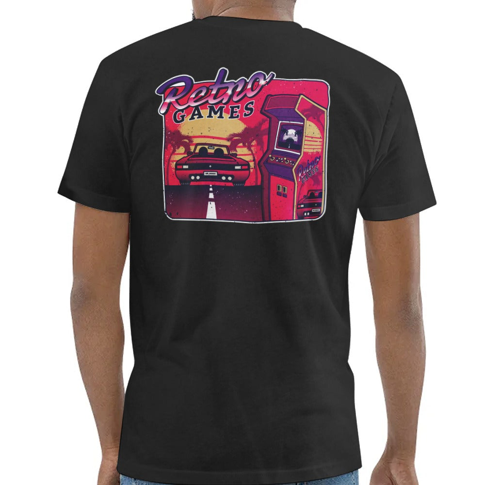 Retro Games Graphic Design Black T-shirt product type