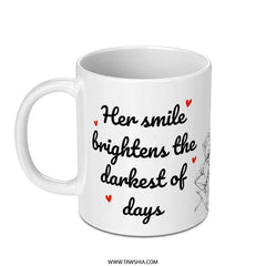 Her Smile Mug, Brighten Days Gift, Floral Mug, Inspirational Mug, Motivational Quote Mug, Flower Mug, Coffee Lover Gift, Tea Mug - Tawshia