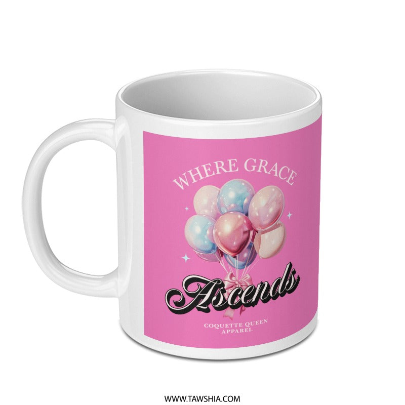 Where Grace Ascends Pink Balloon Mug product