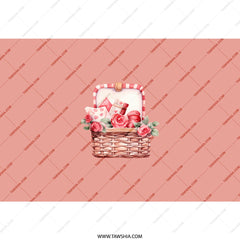 Valentine Gift Tumbler, Basket and Roses Tumbler, Valentine Tumbler, Gifts and Hearts Design, Valentine's Day Gift, Special Occasion Gift - Tawshia