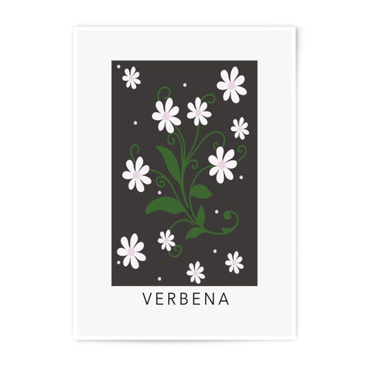 Verbena Flower Photographic Print, Floral Wall Art, Botanical Decor, Plant Illustration, Elegant Art Print, Home Decor - Tawshia