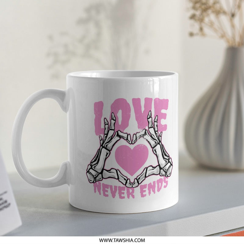 Love Never Ends Graphic Design Coffee Mug product