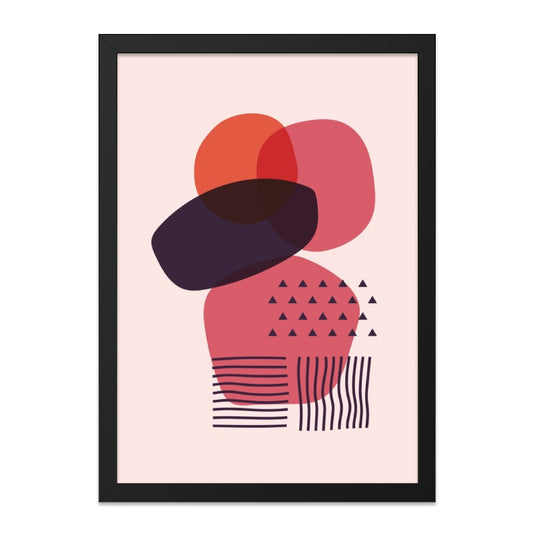 Abstract Shapes Wall Art, Modern Geometric Print, Contemporary Art Poster, Minimalist Wall Decor, Pink Orange Purple Wall Art - Tawshia