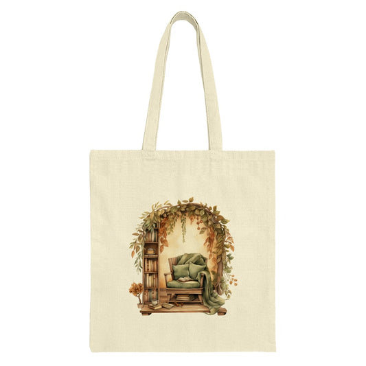 Cozy Reading Nook Tote Bag, Autumnal Design, Book Lover Gift, Unique Fall Tote Bag, Everyday Bag, Bookish Tote, Gift Idea (139) - Tawshia