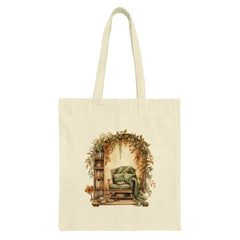 Cozy Reading Nook Tote Bag, Autumnal Design, Book Lover Gift, Unique Fall Tote Bag, Everyday Bag, Bookish Tote, Gift Idea (139) - Tawshia