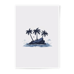 Tropical Island Photographic Print, Palm Tree Art, Minimalist Landscape, Coastal Wall Decor, Beach House Print, Tropical Home Decor - Tawshia