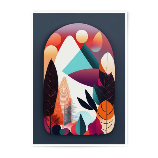 Abstract Mountain Photographic Print, Colorful Geometric Art, Modern Nature Print, Trendy Wall Decor, Home Office Art, Unique Gift Idea - Tawshia
