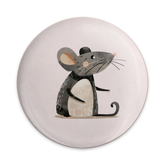 Cute Mouse Pinback Button, Animal Illustration, Cartoon Rat Badge, Whimsical Accessory, Kawaii Button, Fun Apparel Pin - Tawshia