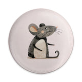 Cute Mouse Pinback Button, Animal Illustration, Cartoon Rat Badge, Whimsical Accessory, Kawaii Button, Fun Apparel Pin - Tawshia