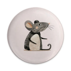 Cute Mouse Pinback Button, Animal Illustration, Cartoon Rat Badge, Whimsical Accessory, Kawaii Button, Fun Apparel Pin - Tawshia