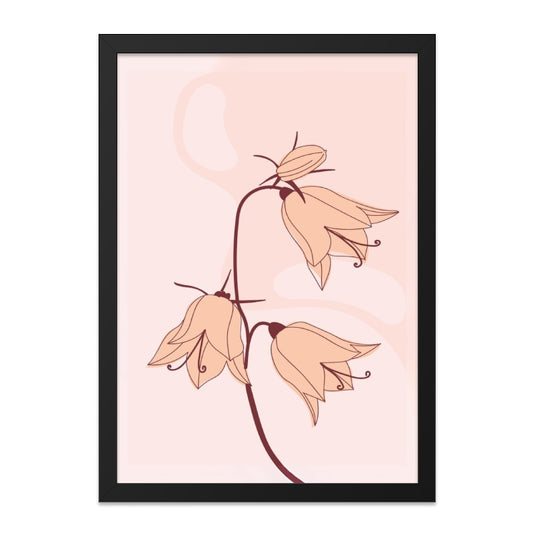 Bellflower Wall Art, Floral Illustration, Modern Minimalist Art, Neutral Tone Decor, Botanical Print, Flower Wall Decor, Gift Idea - Tawshia