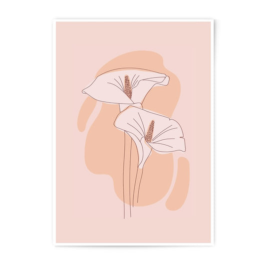 Calla Lily Line Art Photographic Print, Floral Wall Decor, Minimalist Flower Art, Aesthetic Home Decor, Botanical Print, Modern Art - Tawshia
