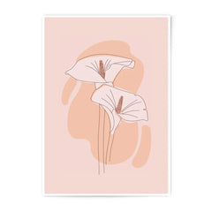 Calla Lily Line Art Photographic Print, Floral Wall Decor, Minimalist Flower Art, Aesthetic Home Decor, Botanical Print, Modern Art - Tawshia