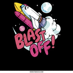 Blast Off Astronaut Cartoon Graphic T-Shirt product