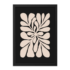 Abstract Floral Wall Art, Modern Botanical Print, Beige Flower Art, Minimalist Wall Decor, Contemporary Home Art, Framed Wall Art - Tawshia