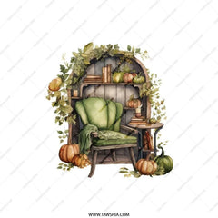 Autumn Reading Nook Pillow, Cozy Fall Decor, Pumpkins and Books Pillow, Book Lover Gift, Fall Throw Pillow, Autumn Home Decor - Tawshia