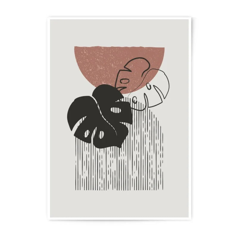 Monstera Leaf Photographic Print, Minimalist Art Print, Boho Wall Decor, Modern Home Art, Abstract Botanical Print, Tropical Plant Art - Tawshia