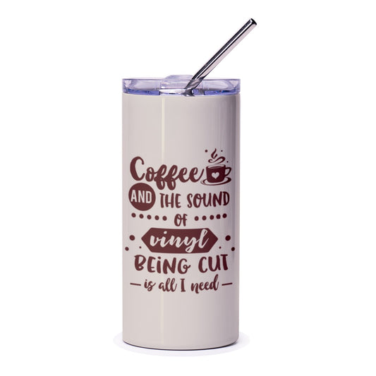 Coffee Vinyl Music Tumbler, Gift for Music Lover, Coffee Lover Tumbler, Vinyl Record, Music Gift, Sound Enthusiast, Coffee Tumbler - Tawshia