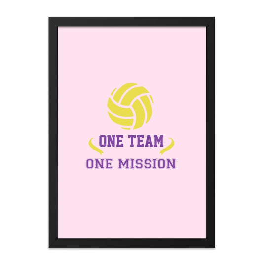 Volleyball Team Wall Art, Sports Motivational Decor, One Team One Mission Print, Volleyball Gift, Game Room Art, Volleyball Art Print - Tawshia