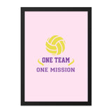Volleyball Team Wall Art, Sports Motivational Decor, One Team One Mission Print, Volleyball Gift, Game Room Art, Volleyball Art Print - Tawshia