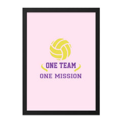 Volleyball Team Wall Art, Sports Motivational Decor, One Team One Mission Print, Volleyball Gift, Game Room Art, Volleyball Art Print - Tawshia