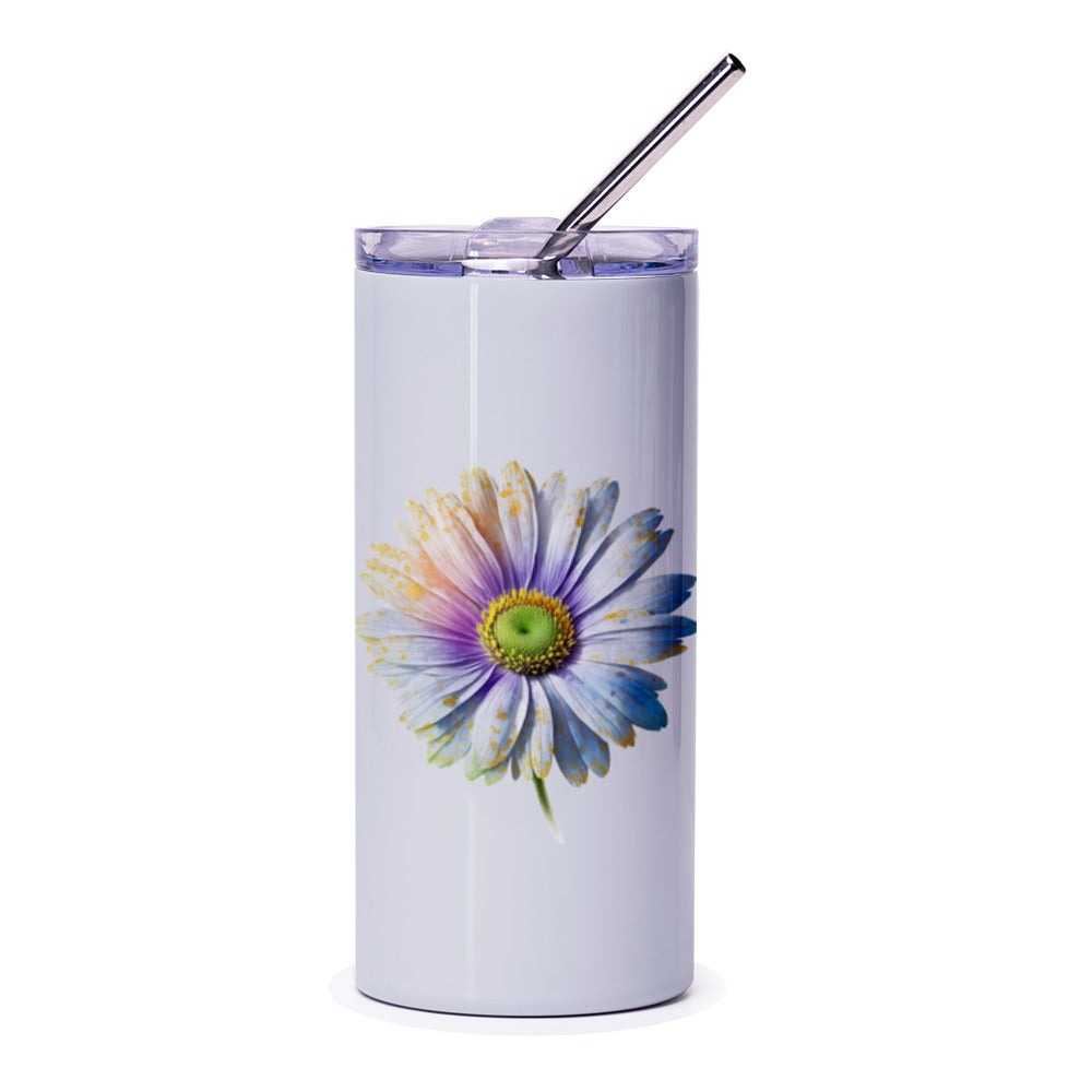 Daisy Flower Tumbler, Floral Tumbler, Nature Lover Gift, Gift for Her, Botanical Tumbler, Flower Girl Tumbler, Unique Tumbler - Tawshia