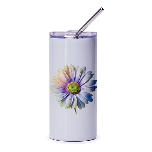 Daisy Flower Tumbler, Floral Tumbler, Nature Lover Gift, Gift for Her, Botanical Tumbler, Flower Girl Tumbler, Unique Tumbler - Tawshia