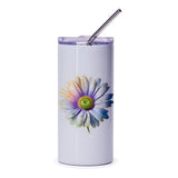 Daisy Flower Tumbler, Floral Tumbler, Nature Lover Gift, Gift for Her, Botanical Tumbler, Flower Girl Tumbler, Unique Tumbler - Tawshia