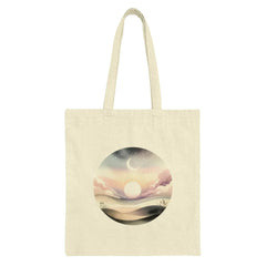 Celestial Tote Bag, Watercolor Moon, Sun Landscape Art Bag, Stylish Shoulder Bag, Crescent Moon Tote, Sunset Design Bag, Aesthetic Tote - Tawshia