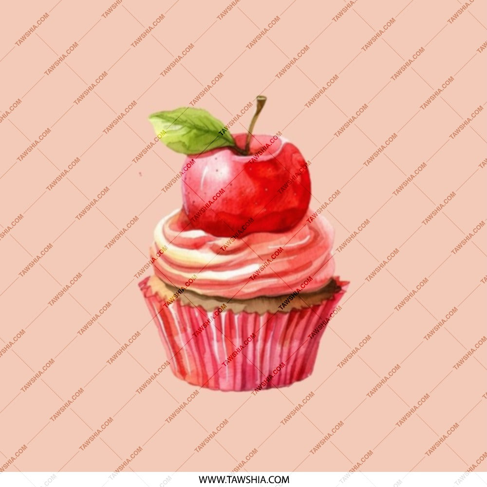 Apple Cupcake Pocket Mirror, Cute Foodie Mirror, Sweet Treat Makeup Mirror, Unique Handbag Accessory, Gift for Her, Compact Mirror - Tawshia