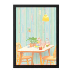 Cozy Kitchen Wall Art, Pastel Home Decor, Still Life Print, Dining Room Art, Whimsical Art Print, Housewarming Gift, Home Interior Wall Art - Tawshia