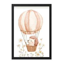 Hedgehog Hot Air Balloon Wall Art, Nursery Decor, Cute Animal Art, Baby Room, Kid Wall Art, Gift Idea (131 characters) - Tawshia