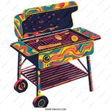 Psychedelic Grill Pinback Button, Funky BBQ Art Button, Retro Swirl Grill Badge, Summer Cookout Party Favors, Unique Grill Master Gift - Tawshia