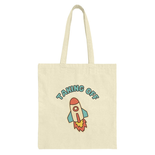 Taking Off Rocket Tote Bag, Space Adventure Bag, Trendy Travel Bag, Everyday Carry Bag, Gift for Space Lover - Tawshia