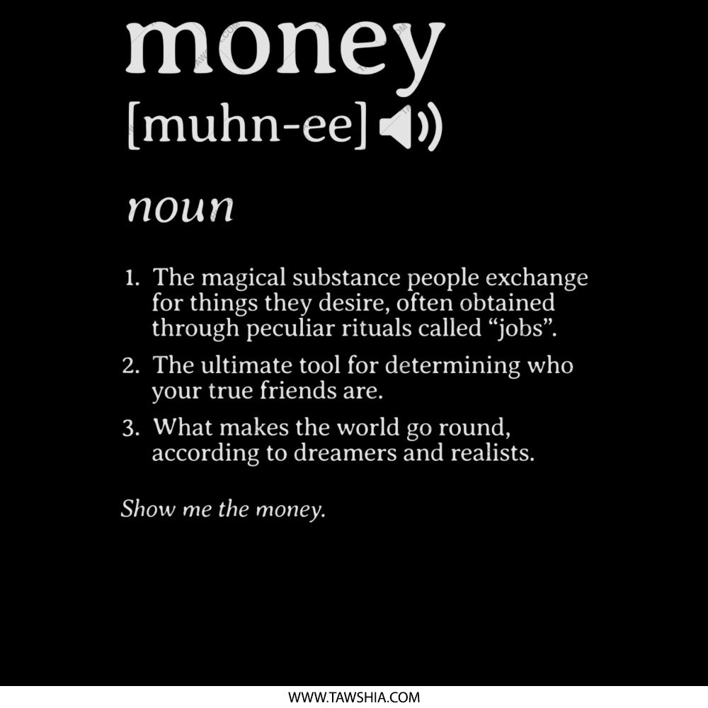 Money Definition Print Wall Art Decor Product
