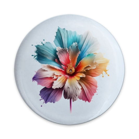 Colorful Flower Pinback Button, Watercolor Floral Button, Artistic Floral Pin, Botanical Badge, Colorful Accessory, Trending Button - Tawshia