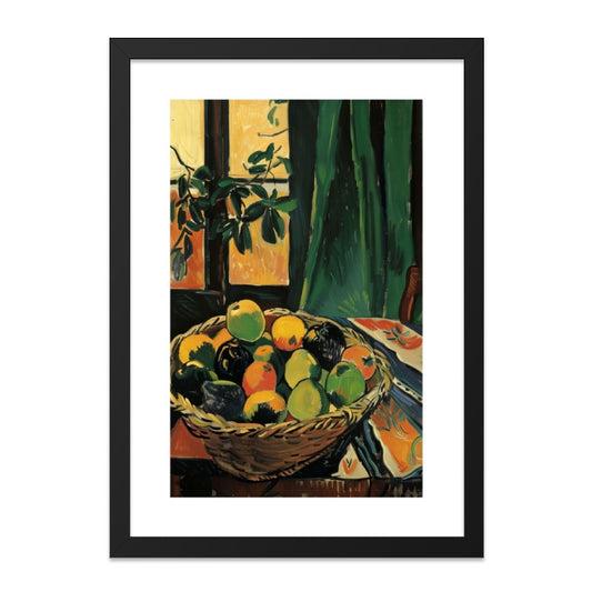Fruit Basket Wall Art, Still Life Painting Print, Impressionist Artwork, Kitchen Wall Decor, Home Decor Art, Vibrant Colors - Tawshia