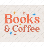 Books and Coffee Red Text Multicolored Stars product