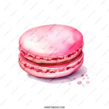 Macaron Pillow, Pink Dessert Pillow, Watercolor Food Art Pillow, Kitchen Decor Throw Pillow, Cute Pillow Design, Bakery Art Pillow - Tawshia