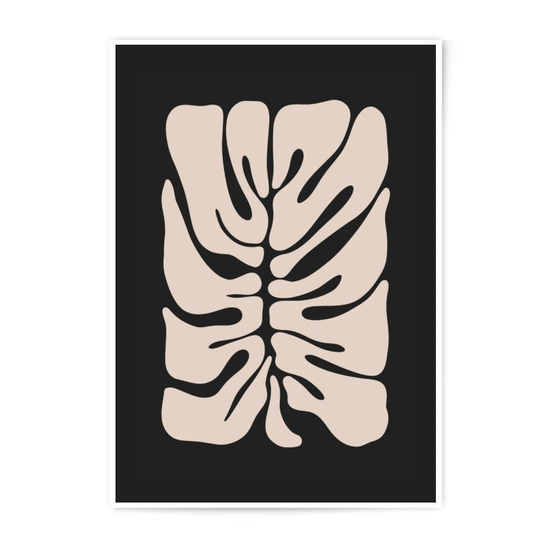 Monstera Leaf Photographic Print, Beige Plant Art, Tropical Home Decor, Minimalist Wall Art, Botanical Art Print - Tawshia