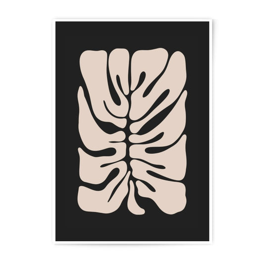 Monstera Leaf Photographic Print, Beige Plant Art, Tropical Home Decor, Minimalist Wall Art, Botanical Art Print - Tawshia