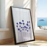 Abstract Wall Art, Blue Circle Stems Print, Modern Minimalist Art, Geometric Wall Decor, Scandinavian Style Art, Simple Home Decor - Tawshia
