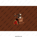 Coffee Grinder Tumbler, Vintage Style Cup, Unique Coffee Lover Gift, Brown Background Tumbler, Coffee Bean Design Travel Mug, Holiday Gift - Tawshia