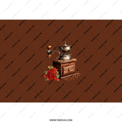 Coffee Grinder Tumbler, Vintage Style Cup, Unique Coffee Lover Gift, Brown Background Tumbler, Coffee Bean Design Travel Mug, Holiday Gift - Tawshia